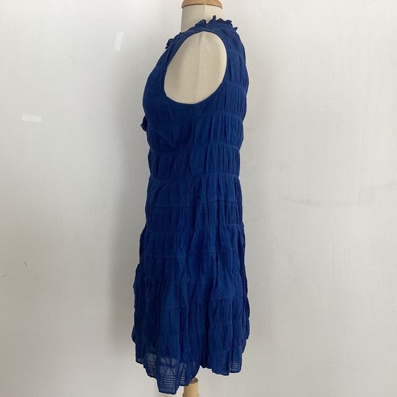 Max Studio Cobalt Blue Gauzy tiered Sleeveless Dress w/Tie Front Small NWT - Picture 8 of 14